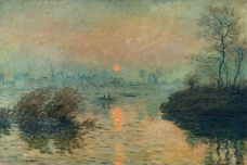 SunsetontheSeineWinterEffect1880法国画家克劳德.莫奈oscarclaudeMonet风景油画装饰画