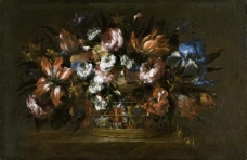 Perez, Bartolome - Florero en un canastillo, 17 Century大师画家宗教绘画教会油画人物肖像油画装饰画