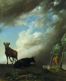 Paulus Potter - Cattle and Sheep in a Stormy Landscape大师画家古典画古典建筑古典景物装饰画油画