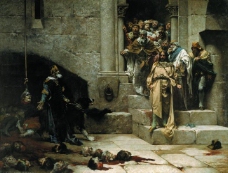 Casado del Alisal, Jose - La leyenda del rey Monje, o La campana de Huesca, 1880大师画家古典画古典建筑古典景物装饰画油画