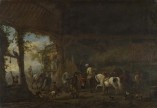 Philips Wouwermans - The Interior of a Stable大师画家古典画古典建筑古典景物装饰画油画