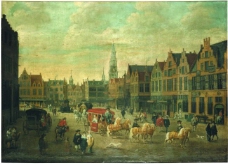 Erasmus De Bie - Meir in Antwerp大师画家古典画古典建筑古典景物装饰画油画