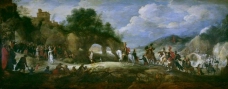 Brueghel el Joven, Pieter_ Stalbent, Adriaen van - El triunfo de David sobre Goliat, 1618-19大师画家古典画古