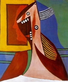 1929Bustedefemmeetautoportrait西班牙画家巴勃罗毕加索抽象油画人物人体油画装饰画