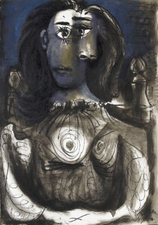 1940 Femme assise dans un fauteuil 4西班牙画家巴勃罗毕加索抽象油画人物人体油画装饰画