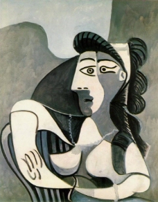 1962 Femme dans un fauteuil (Buste)西班牙画家巴勃罗毕加索抽象油画人物人体油画装饰画