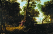 Anonymous - Paisaje frondoso con Cefalo y Procris, Mediados del 17 Century荷兰画家Anonymous西方高清宗教人物神话人物古