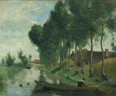 Jean-Baptiste-Camille Corot - Landscape at Arleux-du-Nord大师画家古典画古典建筑古典景物装饰画油画