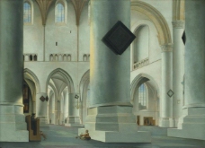Pieter Saenredam - The Interior of the Grote Kerk at Haarlem大师画家古典画古典建筑古典景物装饰画油画