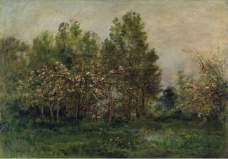 Charles Francois Daubigny - Apple Blossoms大师画家风景画静物油画建筑油画装饰画