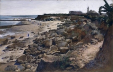 Jimenez Aranda, Jose - The Beach at Chipiona, 1899大师画家古典画古典建筑古典景物装饰画油画