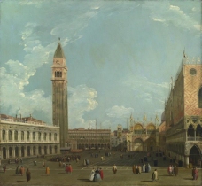 Studio of Canaletto - Venice - The Piazzetta from the Molo大师画家古典画古典建筑古典景物装饰画油画