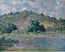 Claude Monet - The Banks of the Seine at Port-Villez, 1885大师画家风景画静物油画建筑油画装饰画