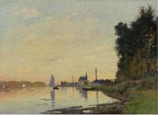 Claude Monet - Argenteuil, Late Afternoon, 1872大师画家风景画静物油画建筑油画装饰画