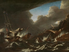 Andries van Eertvelt - Storm at Sea大师画家古典画古典建筑古典景物装饰画油画