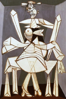 1938 Femme assise dans un fauteuil (Dora)西班牙画家巴勃罗毕加索抽象油画人物人体油画装饰画
