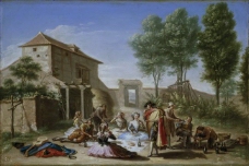 Bayeu y Subias, Francisco - Merienda en el campo, 1784大师画家古典画古典建筑古典景物装饰画油画