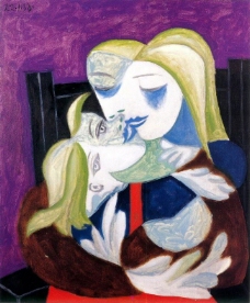 1938 Femme et enfant (Marie-Th淇藉e et Maya)西班牙画家巴勃罗毕加索抽象油画人物人体油画装饰画