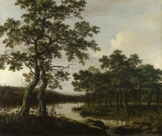 Joris van der Haagen - A River Landscape大师画家古典画古典建筑古典景物装饰画油画