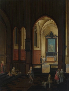 Studio of Pieter Neeffs the Elder - View of a Chapel at Evening大师画家古典画古典建筑古典景物装饰画油画