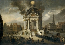 Minderhout, Hendrik van - La procesion de Cristo Redentor en Amberes, 27 de agosto de 1685, 1687-大师画