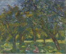 Robert Falk - Two Women Sitting Among the Trees, 1930s大师画家风景画静物油画建筑油画装饰画
