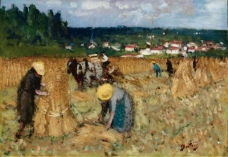 Pierre-Eugene Montezin - The Harvest at By大师画家风景画静物油画建筑油画装饰画
