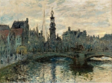 Claude Monet - The Bridge in Amsterdam, 1874.jpeg大师画家风景画静物油画建筑油画装饰画