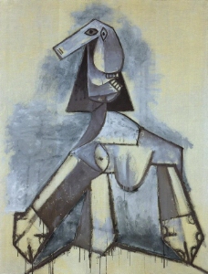 1941Femmeengrisetblanc西班牙画家巴勃罗毕加索抽象油画人物人体油画装饰画