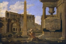 Lemaire, Jean - Eremita orando entre ruinas clasicas, 1637-38大师画家古典画古典建筑古典景物装饰画油画