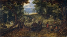 Brueghel the Elder, Jan - Un bosque, Last quarter of 16 Century - First quarter of 17 Century大师画家古典画