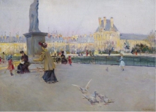 Carlo Brancaccio - Tuileries Gardens, Paris大师画家风景画静物油画建筑油画装饰画