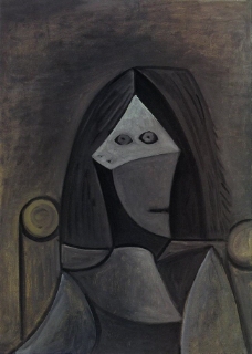 1944 Portrait de femme au fauteuil西班牙画家巴勃罗毕加索抽象油画人物人体油画装饰画