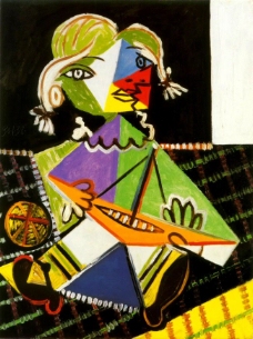 1938Mayaaubateau2西班牙画家巴勃罗毕加索抽象油画人物人体油画装饰画