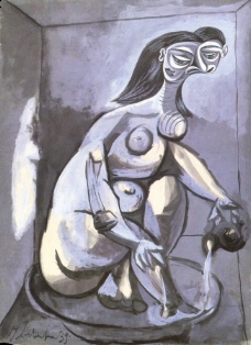 1939 Femme se baignant西班牙画家巴勃罗毕加索抽象油画人物人体油画装饰画