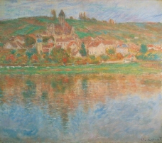 V茅theuil, 1901法国画家克劳德.莫奈oscar claude Monet风景油画装饰画