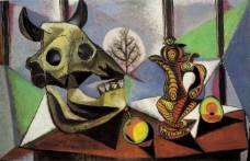 1939 Nature morte au cr鍍磂 de taureau西班牙画家巴勃罗毕加索抽象油画人物人体油画装饰画
