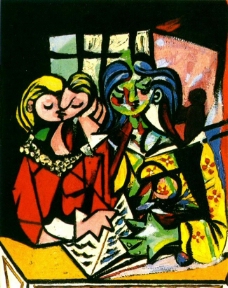 1934Deuxpersonnages1西班牙画家巴勃罗毕加索抽象油画人物人体油画装饰画