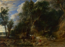 Peter Paul Rubens - The Watering Place大师画家古典画古典建筑古典景物装饰画油画