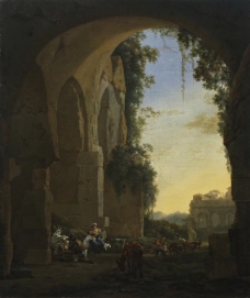Asselijn, Jan - Paisaje meridional con pastores en unas ruinas, Ca. 1647大师画家古典画古典建筑古典景物装饰画油画