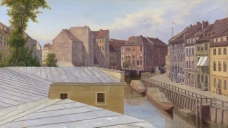 Eduard Gaertner - The Friedrichsgracht, Berlin大师画家古典画古典建筑古典景物装饰画油画