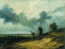 Georges Michel - Landscape with Mill大师画家古典画古典建筑古典景物装饰画油画