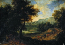 Boudewijns, Adriaen Fransz - Paisaje con pastores y ganado, Second half of 17 Century - Principio大师画