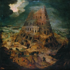 Brueghel el Joven, Pieter - Construccion de la Torre de Babel, Ca. 1595大师画家古典画古典建筑古典景物装饰画油画