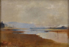 Charles Conder - River Landscape, 1888大师画家风景画静物油画建筑油画装饰画