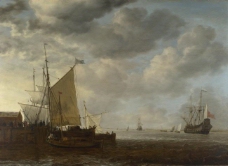 Simon de Vlieger - A View of an Estuary大师画家古典画古典建筑古典景物装饰画油画