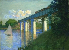 The Railway Bridge at Argenteuil, 1874大师画家古典画古典建筑古典景物装饰画油画