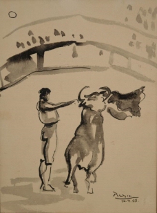1959 Le torero西班牙画家巴勃罗毕加索抽象油画人物人体油画装饰画