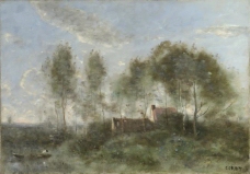 Jean-Baptiste-Camille Corot - Souvenir of a Journey to Coubron大师画家古典画古典建筑古典景物装饰画油画