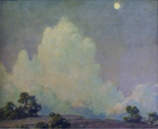 Charles Courtney Curran - Evening Cloud and Rising Moon, 1942大师画家风景画静物油画建筑油画装饰画